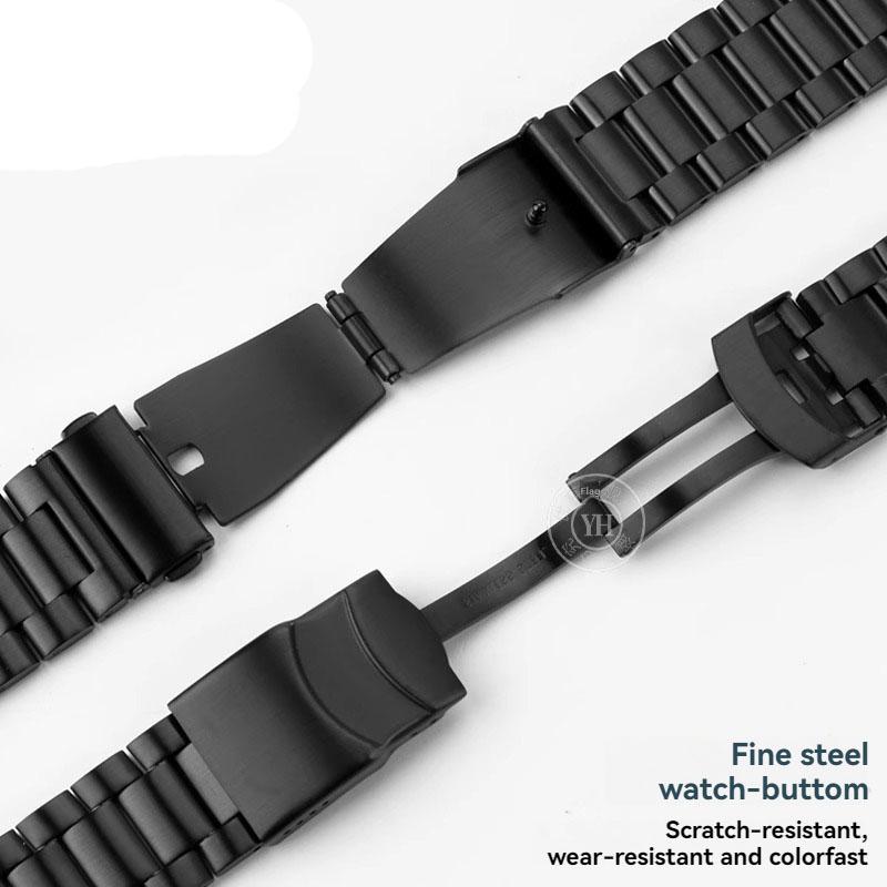 JEDENDla zegarka Casio PROTREK Pasek PRW-600/PRW-60/50/70 Solidna Stal Nierdzewna Pasek Łańcuszkowy Męski 23mm Metalowa Opaska BransoletkaMN