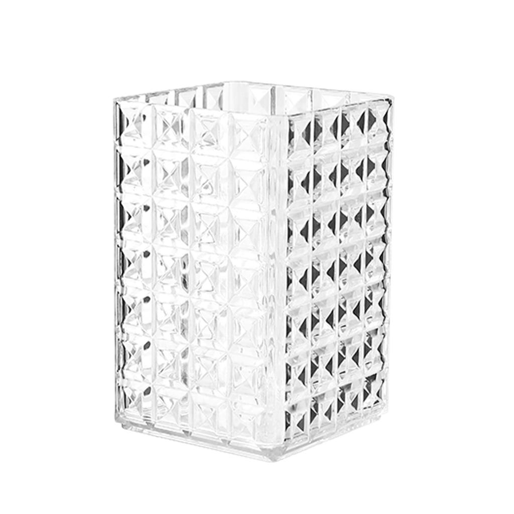 Transparent Makeup Brush Holder Plastic Cosmetic Storage Box Desk Lipstick Eyeliner Makeup Organizer Display Rack