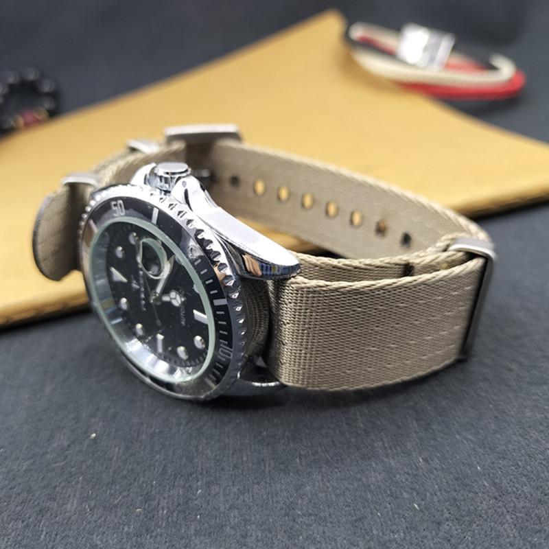 High-End NATO One-Piece Nylon Watch Strap - Canvas Woven, Sizes 18/20/22/24.