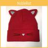 Cat Embroidered Fashion Beanie Warm Windproof Knitted Hat Outdoor Cold Weather