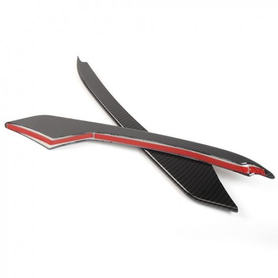 Carbon Fiber Front Fog Light Lamp Cover Eyebrow Trim For Ford Mustang 2015-2017