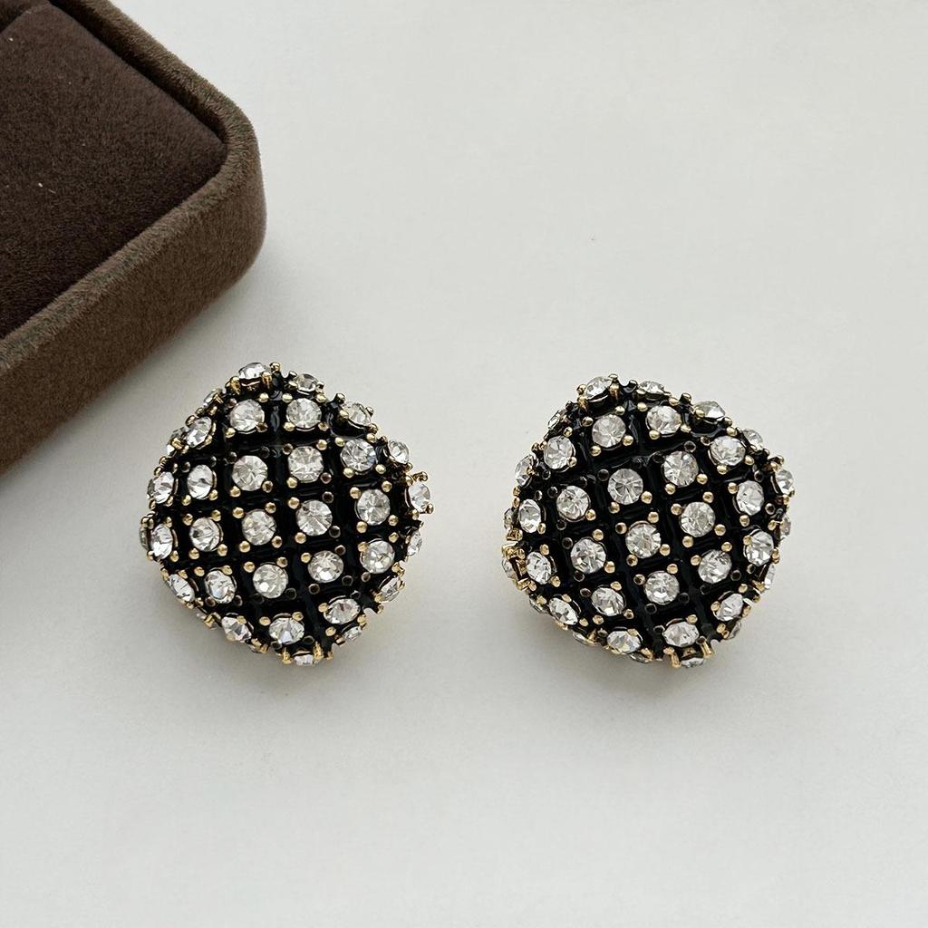 2025 Light Luxury Full Diamond Spherical Stud Earrings for Women - High-End Fashionable Design Jewelry