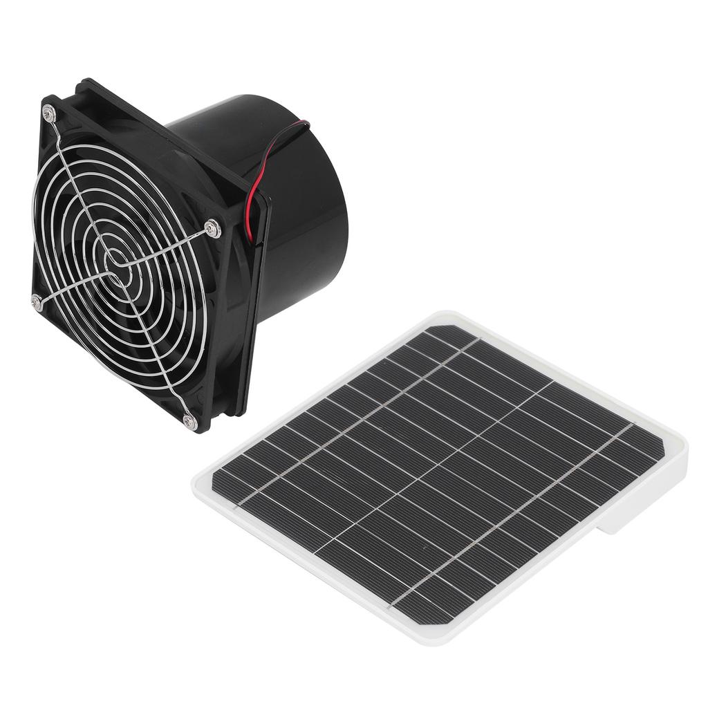 Solar Powered Exhaust Fan Monocrystalline 50W 12V 6.5 Inch Solar Panel Fan Kit with Protective Net Support 24 Hours