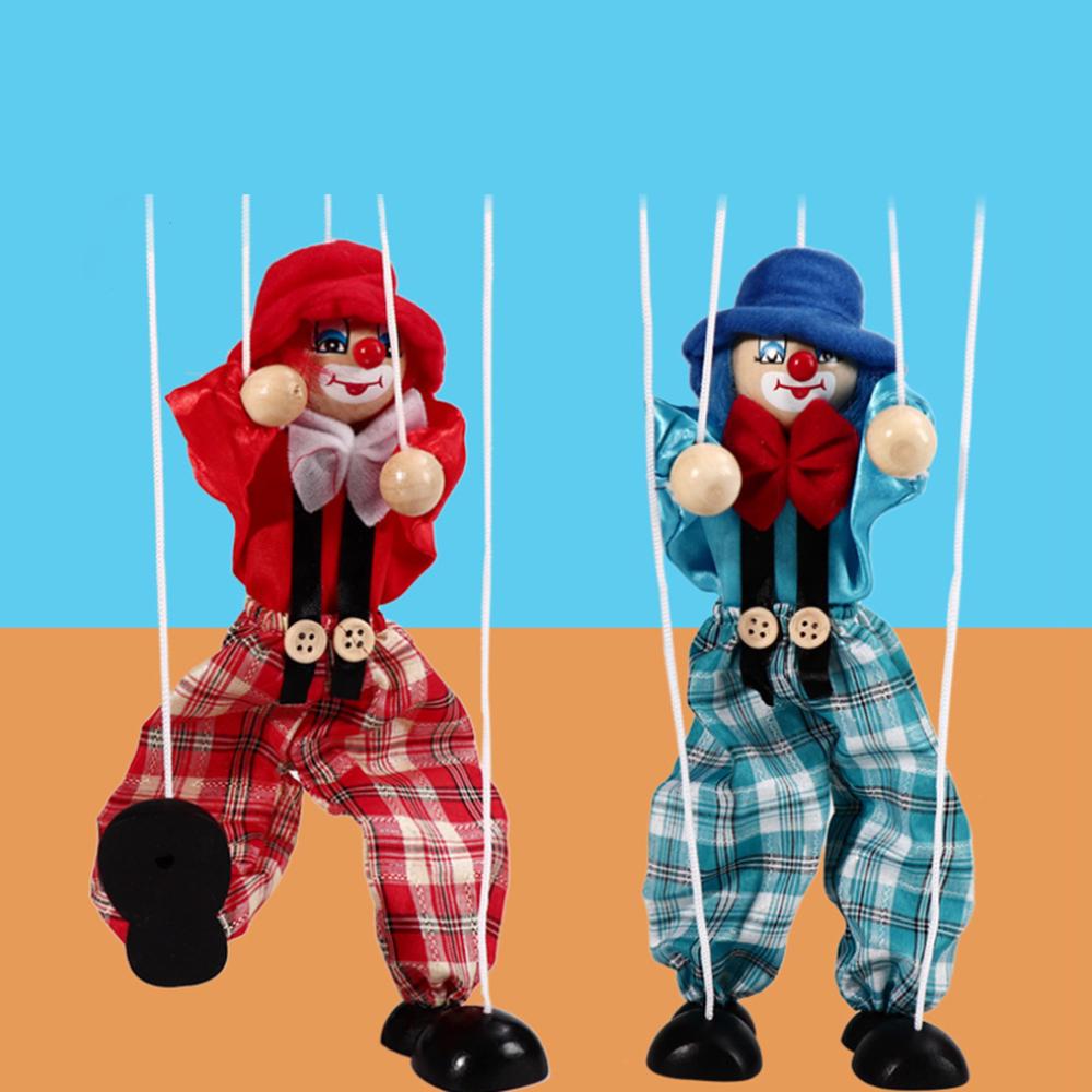 Marionette, string puppet, wooden doll, handmade wooden puppet, theatrical marionette toy, green marionette (clown,