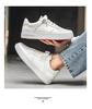 Fashion Little White Shoes Mens Summer Soft Leather Breathable Teen Casual Versatile Mens Shoes Lace-up Student Pure White Sneaker Shoes