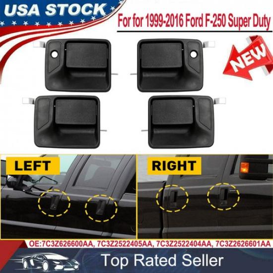 Door Handle Set For 1999-2016 Ford F-250 Super Duty Front / Rear Outer LH RH
