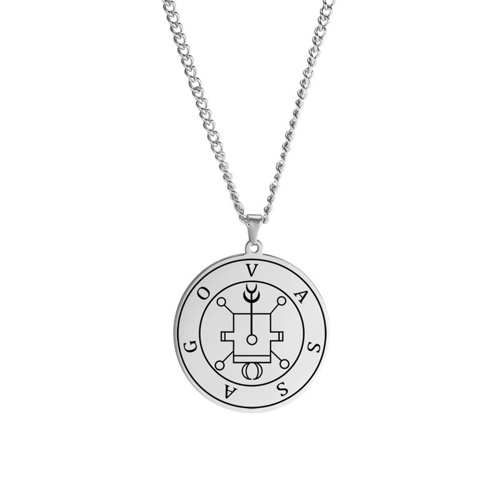 Stainless Steel Demonic Seal Necklace Oriax Satan Sigil Pendant Neckalces Fashion Chain Gothic Solomon Amulet Jewelry