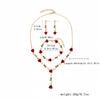 Set di Braccialetti Vintage con Fiore di Rosa Francese per Donna Stile Ins Europeo-Americano Personalità Temperamento Gioielli Rosa Rossa