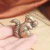 Brass Squirrel Holding Chestnut Creative Incense Holder Desktop Bronze Statue Crafts Tea Ornaments Decoration