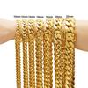 Cadenas Cubana Hip Hop Jewelry Luxury Gold Plated Choker Stainless Steel Miami Cuban Link Chain Necklace for Men