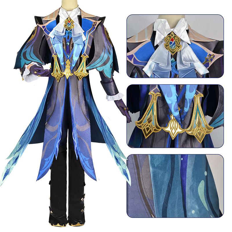 Game   Cosplay Costume Neuvillette Cosplay Suit Neuvillette Wig Halloween Costume Carnival Party for Men Clothes
