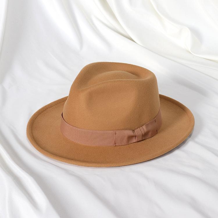 New Fedoras Hats Men'S Vintage Black Felt Wide Brim Jazz Hats Man For Men Women Fedora Gentleman Caps Jackson Hat