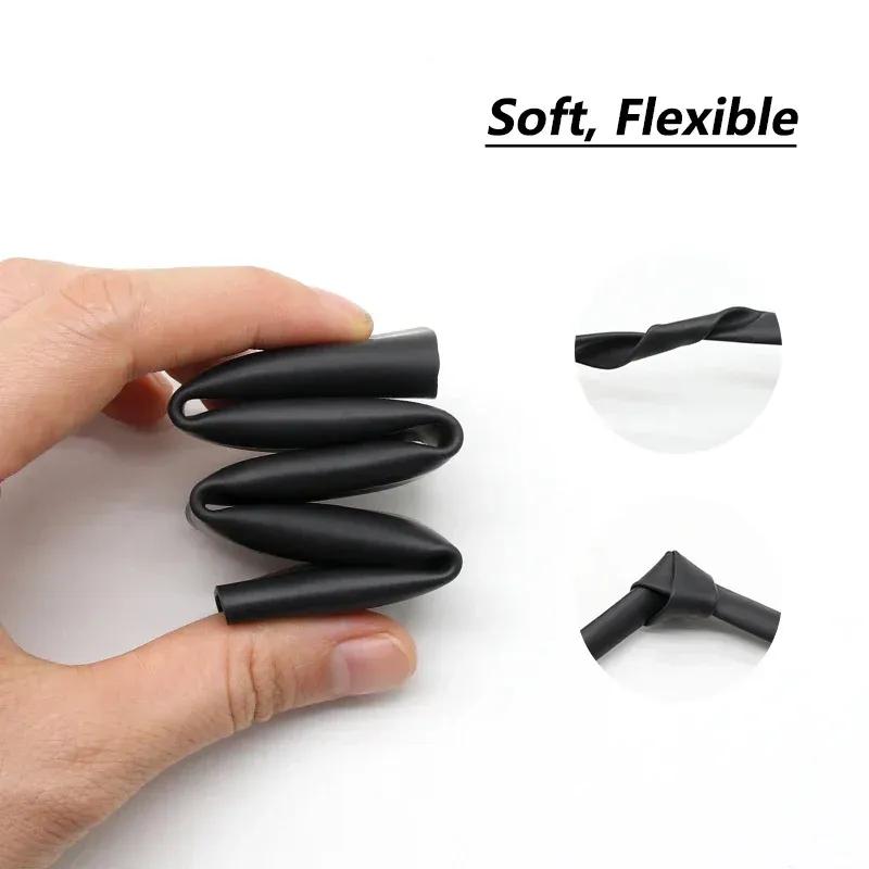 

1.7:1 Silicone Heat Shrink Tube Black 0.8 ~ 30mm Insulated High Temperature Flexible Cable Sleeve DIY Wire Wrap Protector 1/3/5M 0.8mm чорний