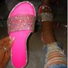 42 Large Size 43 Rhinestone Cool Slippers Women's One-word Drag Women's Sandals Summer New Slippers Wshi