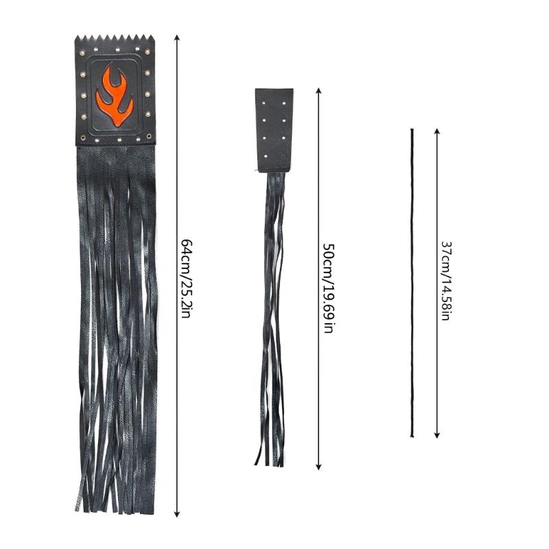 PU kůže Kryt plynu na řídítka motocyklu s třásněmi Černé střapce Třásně na řídítka Kryt na rukojeť