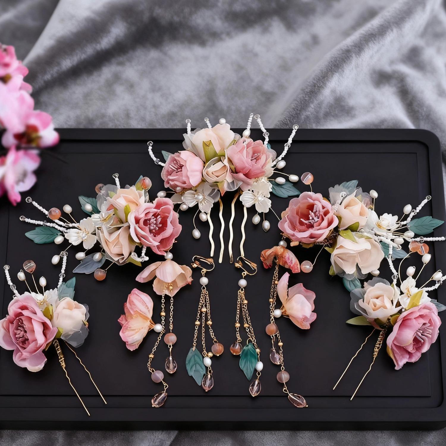 

Набор заколок для волос в стиле китайского Ханьфу 2025: Гребень с кисточками и аксессуары для головного убора феи