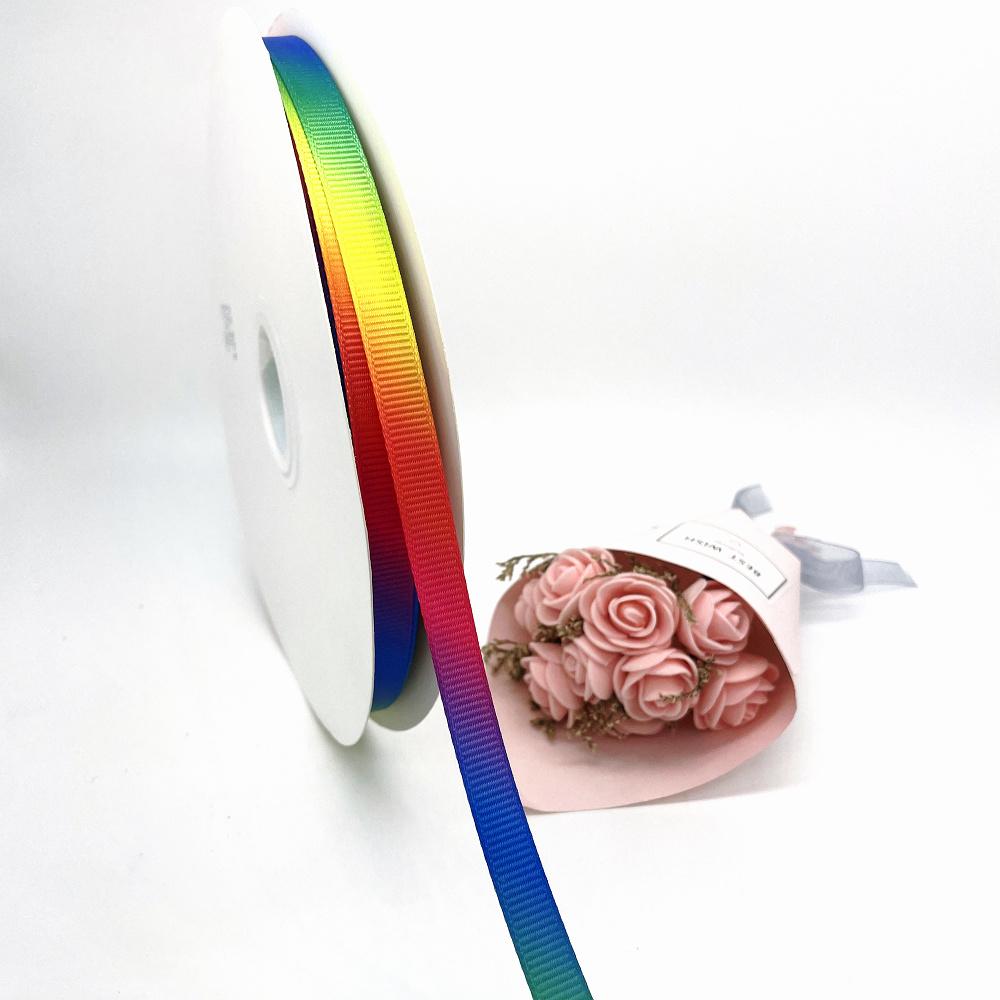 

5 метров Репсовая Лента Радужные Многоцветные Ленты для Бантов на Волосы Упаковки Подарков Свадебного Декора Ткань для Шитья Поделок DIY 5 Meters