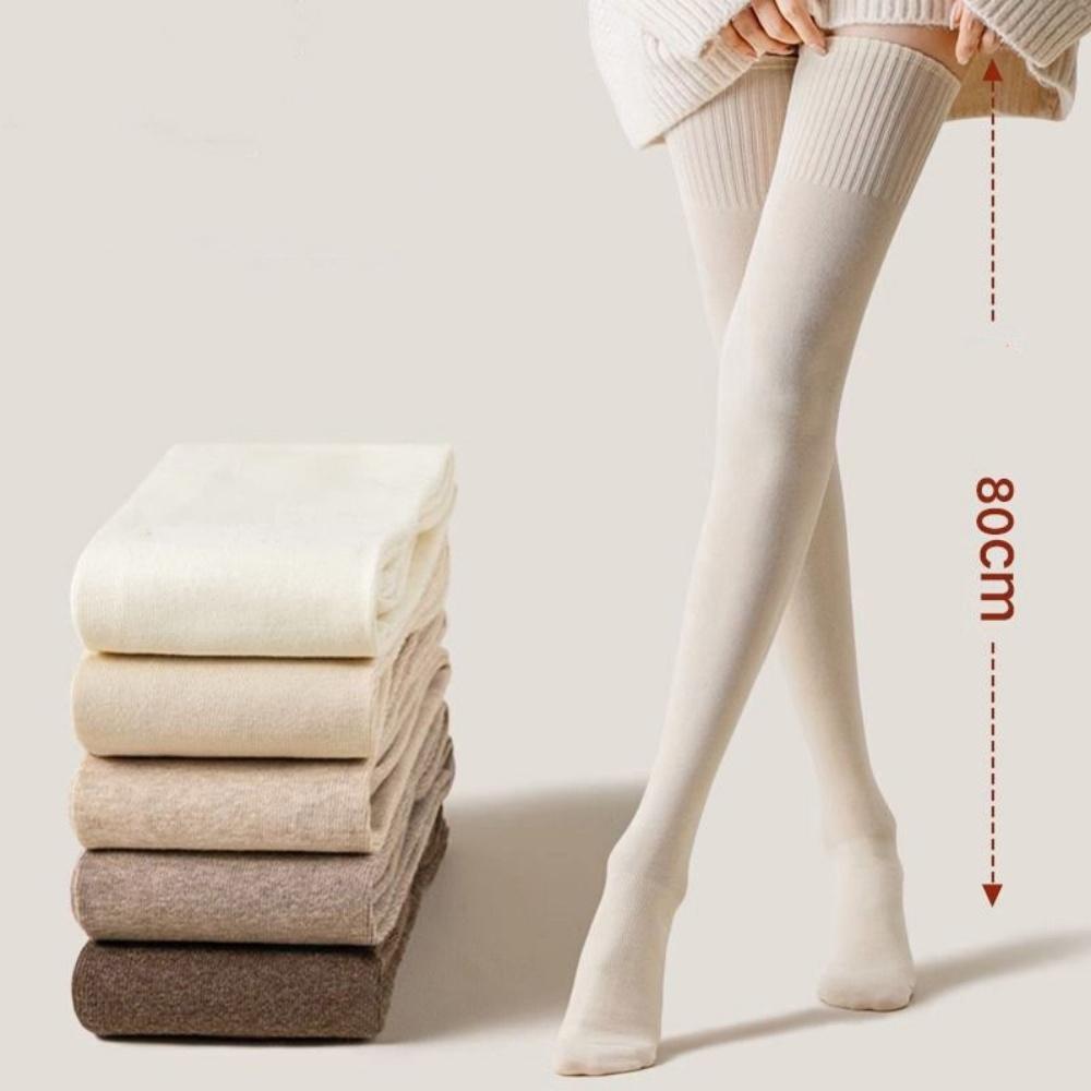 Überkniesocken Schlankmachende Oberschenkelhohe Strümpfe Elastische Lange Strümpfe Einfarbige Jk-Strümpfe Für Zuhause Winter Outdoor