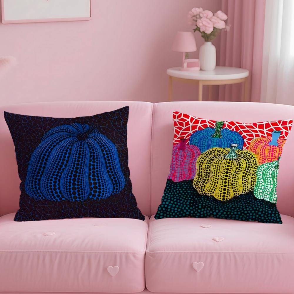 classic artist Yayoi Kusama Cushion Cover Soft & Easy-Wash Pillow Case – Versatile for Couch, Bed, Travel and Office