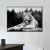 Wall Art Office Motivational Poster Tiger Canvas Painting Mentality Is Everything Printed Poster Artwork Home Decoration Living Room