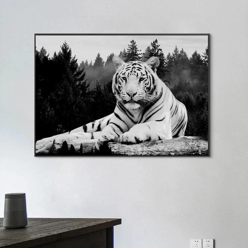 Wall Art Office Motivational Poster Tiger Canvas Painting Mentality Is Everything Printed Poster Artwork Home Decoration Living Room