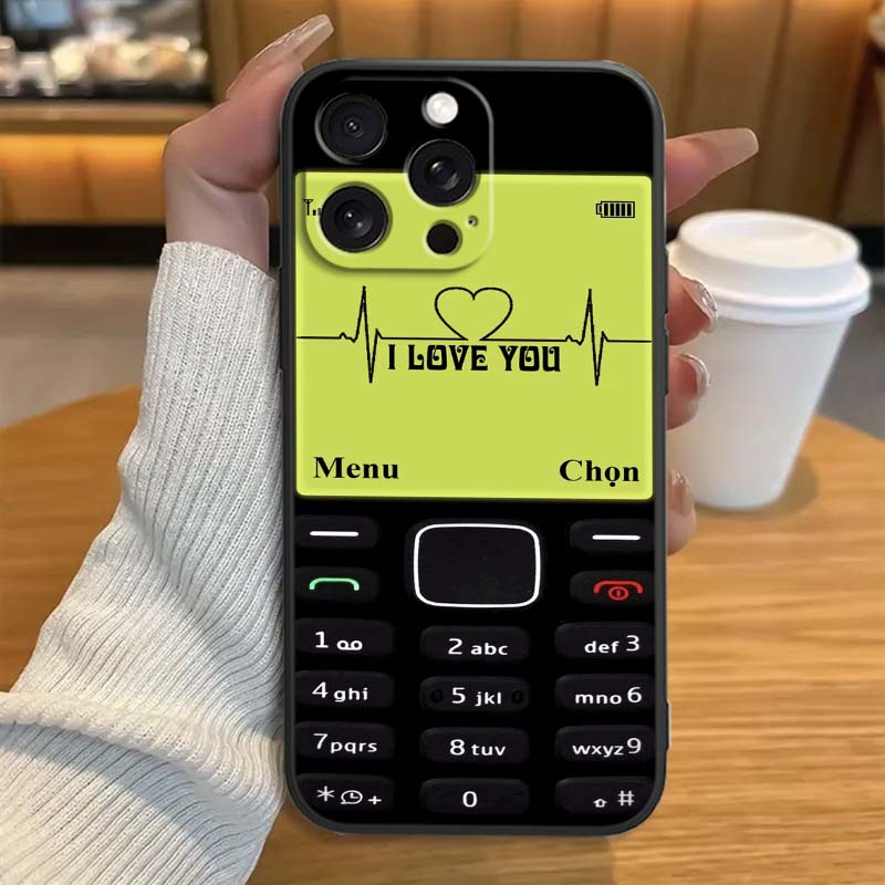 Luxury Vintage Phone Pattern Phone Case For Apple iPhone 17 16 16E 15 14 13 12 11 Pro Max Plus Black Soft Silicone