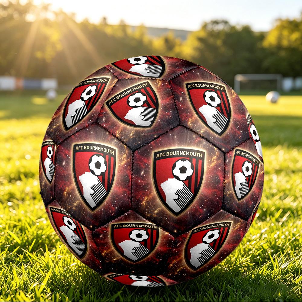 Bournemouth FootballPrinted Size 5 Soccer Ball, Anti Slip Adult Match Football Souvenir for Football Fans
