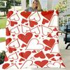 1pc Romantic Red Heart Pattern Flannel Blanket Ultrasoft, Warm, Machine Washable, Allseason Comfort for Sofa, Bed, Travel, Camping, Living Room, Offic