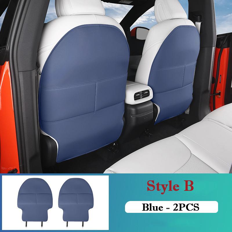 For Xpeng G6 2024 Leather Seat Back Kick Protector Waterproof Armrest Box Anti Kick Pad Seat Cover with Storage Bag