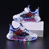 2025 Spring/Summer Boys' Breathable Light-Up Mesh Running Shoes - Trendy Cartoon Luminous Sneakers for Little Boys