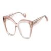 Temple Logo Acetate Cat Eye Optical Frame Women's Pink