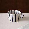 Retro hand-painted striped ceramic mug breakfast milk oatmeal cup latte coffee cup