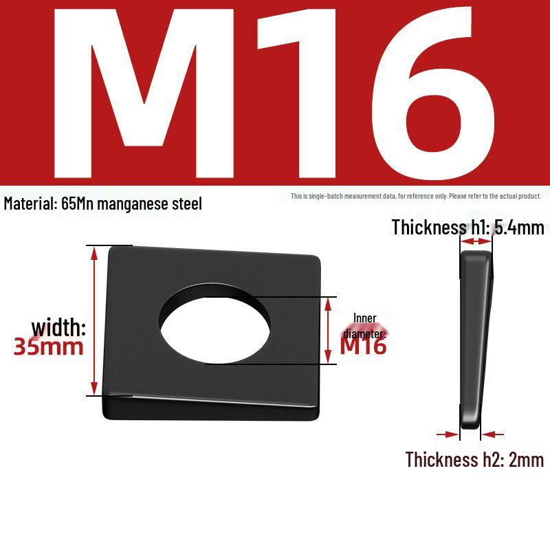 GB852 Blackened Square Bevel Washer for I-beam M6/M8/M20/M24/M30