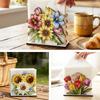 3 Stück Schöne Sonnenblumen Tulpen Holz Taschentuchhalter Blumenförmiger Taschentuchspender Kreativer Serviettenhalter Dekoration