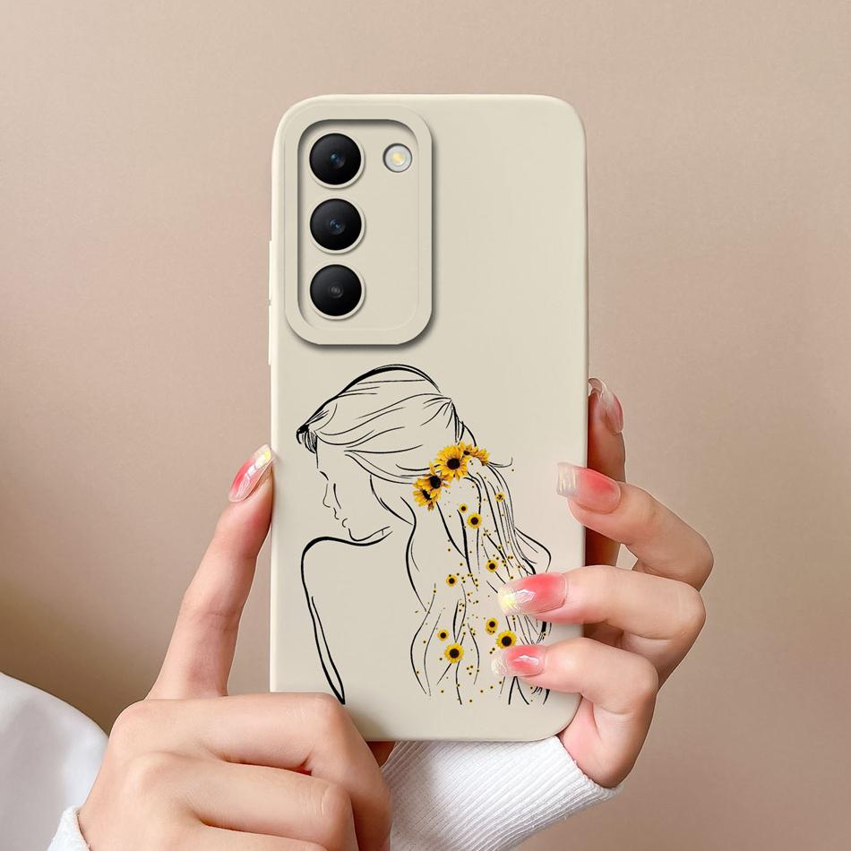 

For Vivo V30 Lite V30E V30SE Case Simple Butterfly Soft Liquid Silicone Camera Protection Back Covers For Vivo V 30 Lite 4G 5G Vivo V30 SE