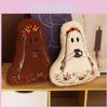 Halloween Ghost Plush Cushion With Embroidered Design For Living Room Decor