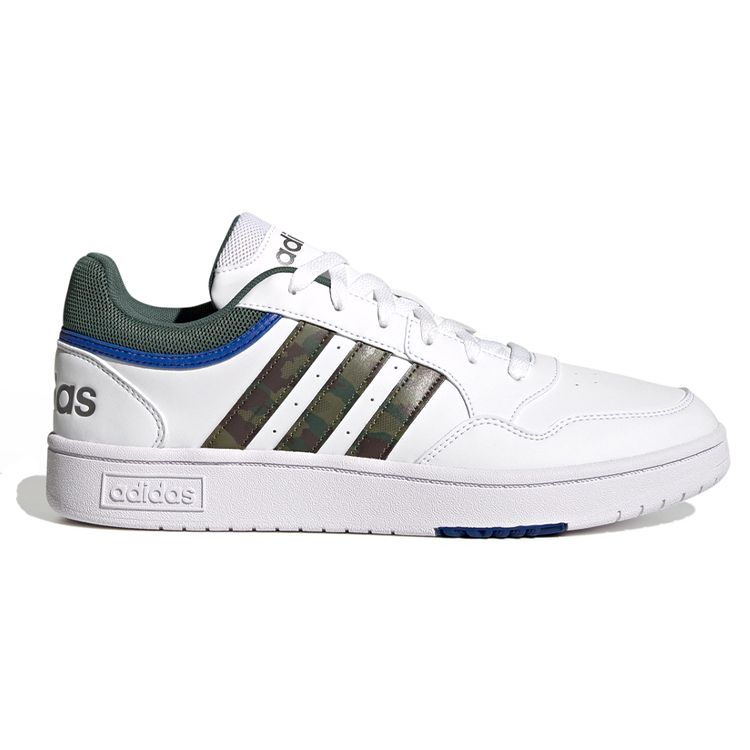 Adidas Hoops 3.0 Low White Green Oxide Camo Men Sneakers Cloud-White Royal-Blue GY4738
