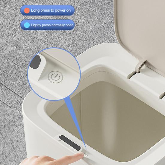 Large Capacity Garbage Bin 16L Automatic Trash Can, 12L 14L Touchless with Odor-Sealing Hygienic Hands Free Waste Lid, Motion Sensor Can for