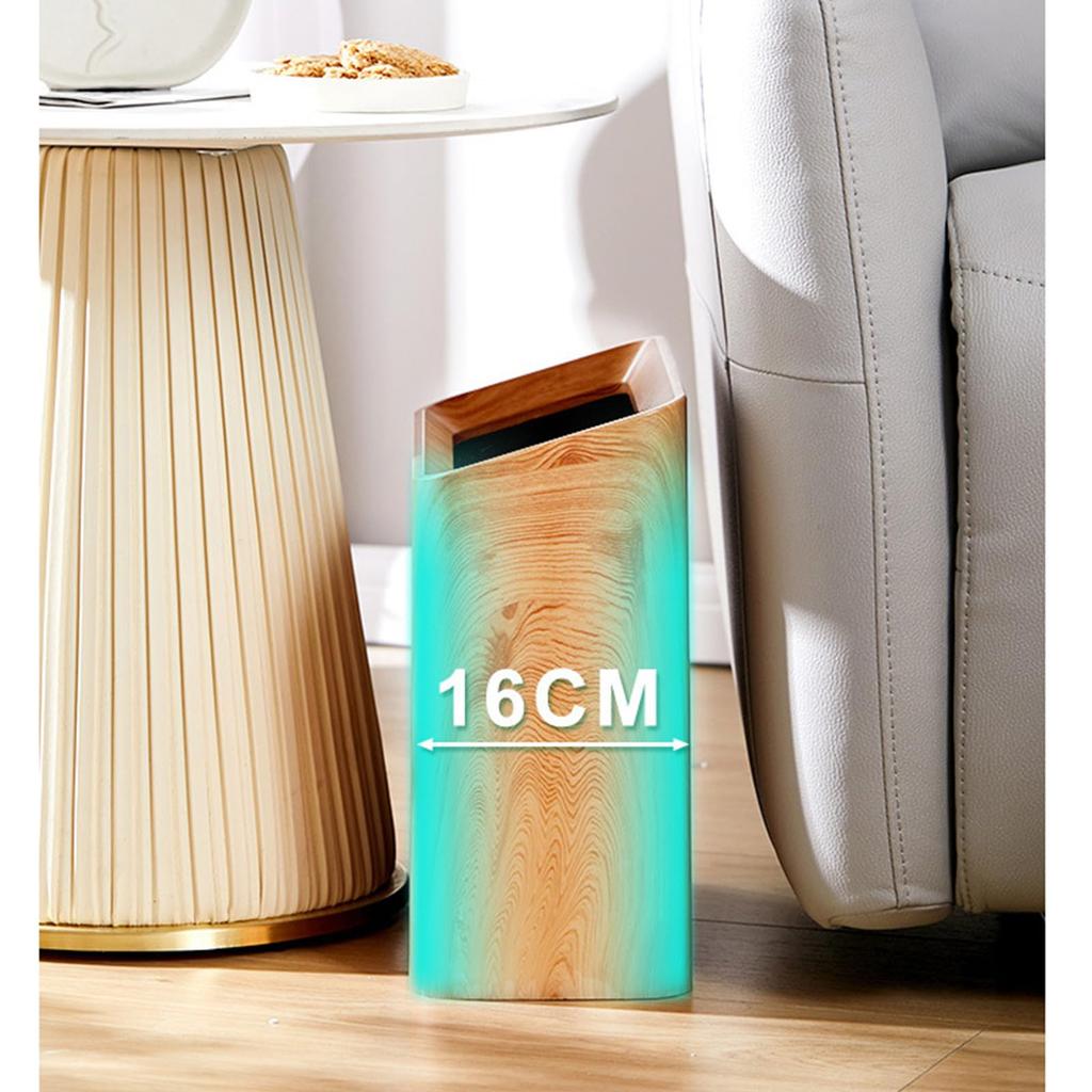 Sac de gunoi subțire elegant ETRAVEL, 12L, imitație de praf, cutie pentru birou, scandinav, din lemn, invizibil, pătrat, pentru bucătărie, cameră, baie, (Maro)