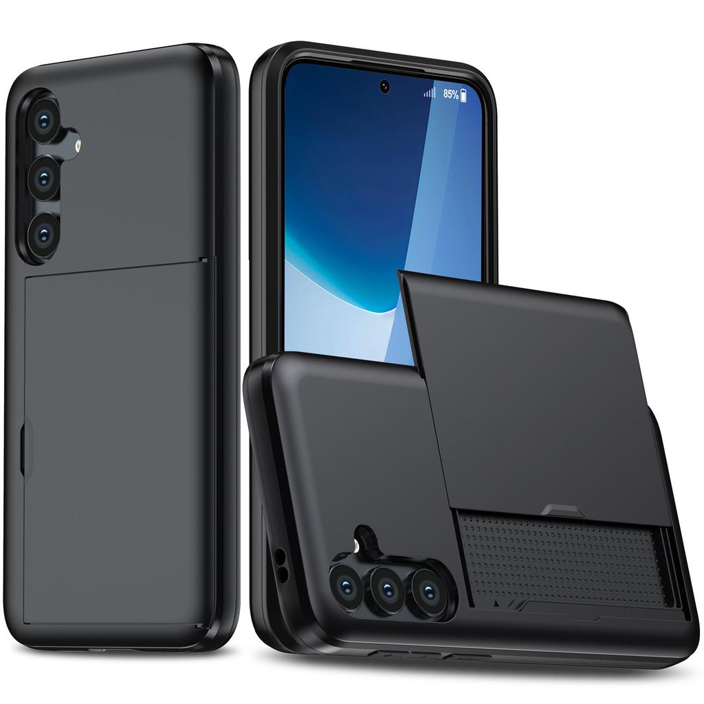 Armor Slide Kartenetui für Samsung Galaxy S25 Edge S24 S23 S22 S21 S20 Ultra S24 S23 FE Kartensteckplatzhalter Abdeckung Brieftasche Schiebeabdeckung