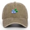 Trendy Unisex Retro Duckbill Cap with Blueberry Embroidery