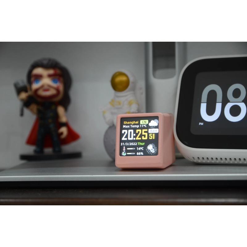 Estación meteorológica inteligente de escritorio LED LCD Digital WiFi reloj termómetro electrónico higrómetro sensor decoración de escritorio al aire libre reloj clima Mini TV