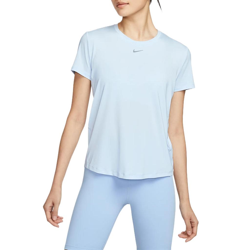 Nike Dri-Fit Comfortable Solid Color Simple Versatile Short Sleeve Breathable Quick-Dry Regular T-Shirt Women Tops Blue FN2799423
