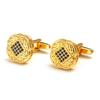 Hot-Selling High-Quality Light Luxury Blue Diamond Square Copper Gold French Men'S Cufflinks Jewelry