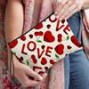 Love Printed Valentine's Day Heart Makeup Pouch Bag Large Capacity Lipsticks Handbag Portable Cosmetic Storage Bag For Gift