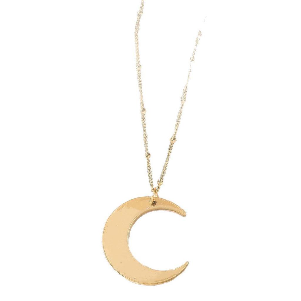 Versatile Crescent Pendant Necklace: 4-Color Titanium Steel Clavicle Chain