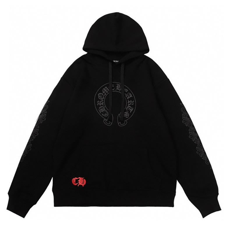 821 CHROME HEARTS 2025 Autumn and Winter New Plus Size Classic Style Logo Hooded Sweatshirt, Suitable for Couples To Wear