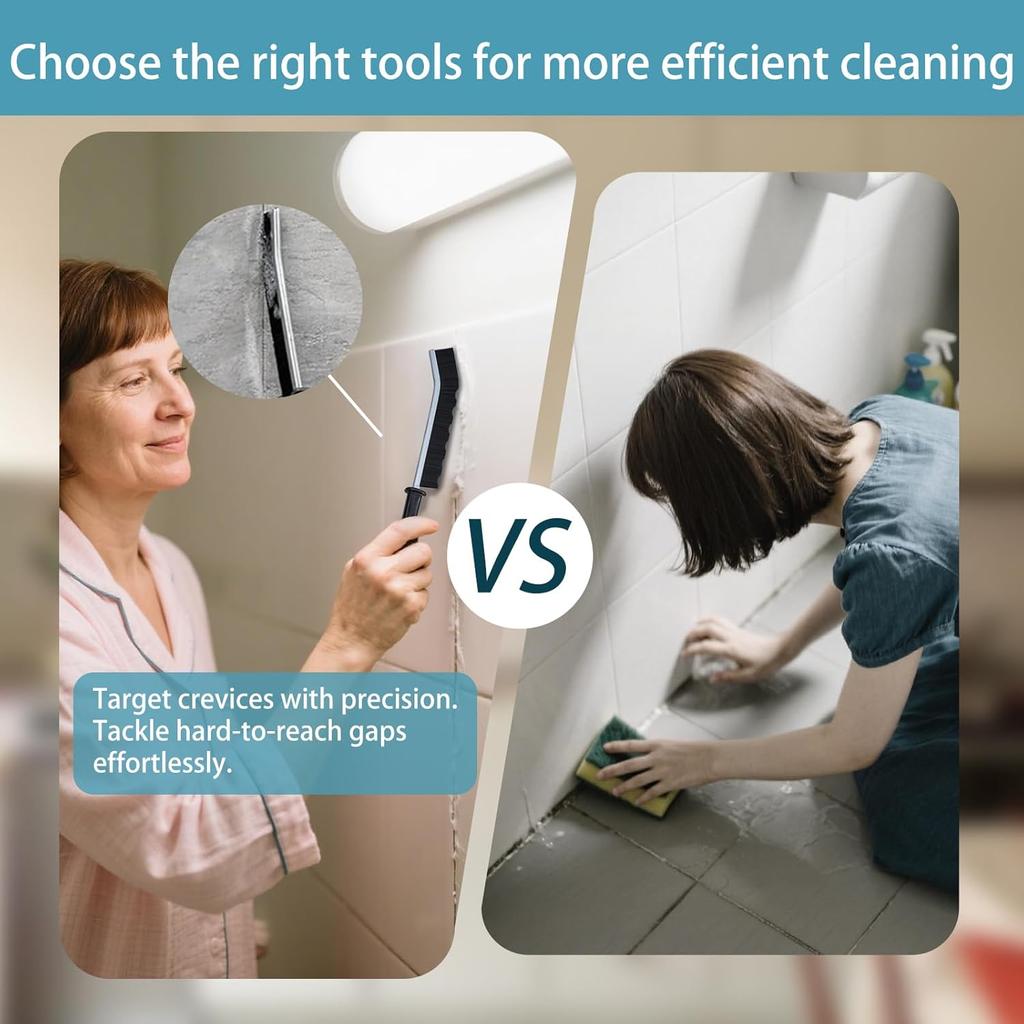 20-Piece Crevice Cleaning Brush Set - Multifunctional Kit With Precision Brushes, Scraper&Shower Cleaner Brush For Car, Kitchen, Bathroom, Grout,