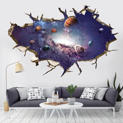 Autocolant de perete 3D autoadeziv, detașabil, cu cer înstelat, univers, planetă, lume, tavan, cameră de zi, decorativ