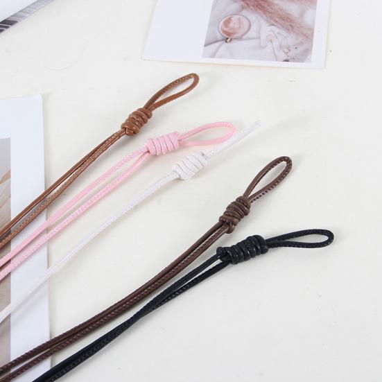 Imitation Leather Women Belt Versatile Solid Color Knotted Design Adjustable Waist Belt Shirt Dress Tops Accessories